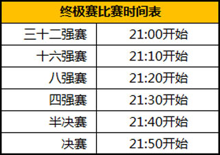 终极赛比赛时间表