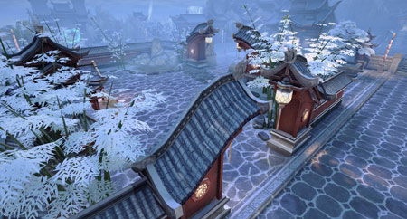 《镇魔曲》手游—梦幻般的雪夜—天阙王城实景